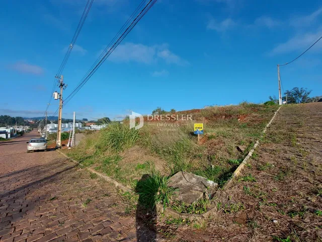 Vista da propriedade ao longo de uma estrada de terra em Lajeado.