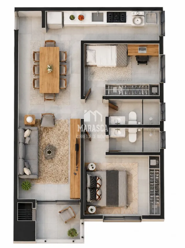 Apartamento com 2 dormitórios, foto 3