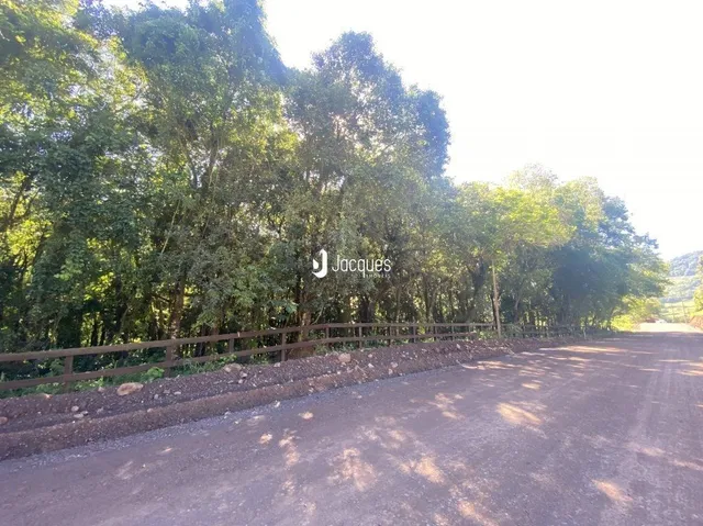 Vista da propriedade com vegetação e estrada no entorno.