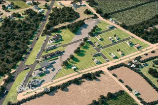 Vista aérea de um lote residencial em Lajeado, Brasil.