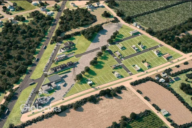Vista aérea de um lote residencial em Lajeado, Brasil.