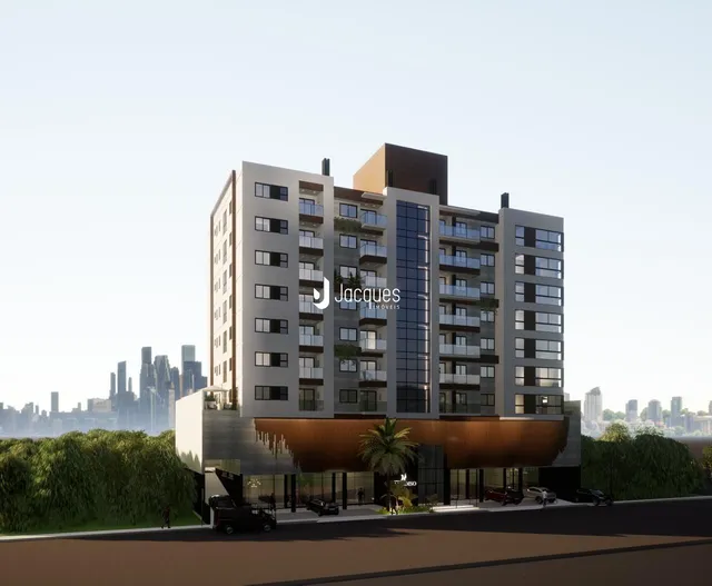 Fachada moderna de um edifício residencial em Lajeado.