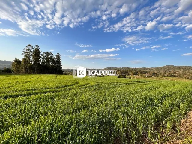 Vista aérea de um campo verde em Lajeado, Brasil.