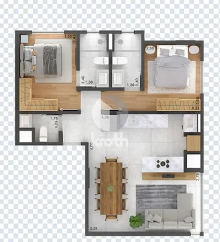 Apartamento com 2 dormitórios, foto 4