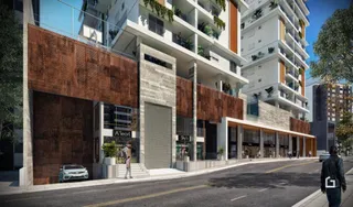 Fachada de um prédio residencial moderno em Lajeado, Brasil.