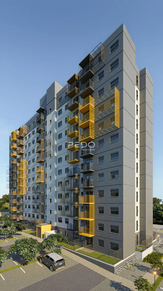 Fachada moderna de um edifício residencial em Lajeado, Brasil.