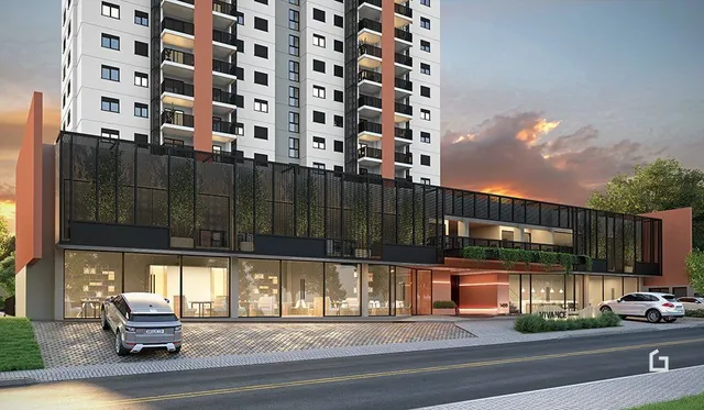 Fachada moderna de um edifício residencial em Lajeado, Brasil.