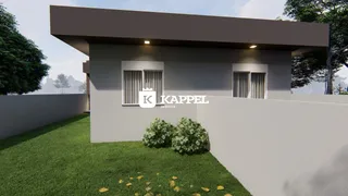 Fachada externa de uma casa moderna com gramado e vegetação.
