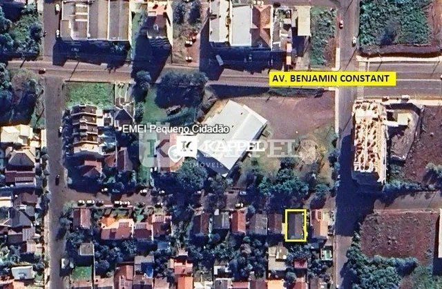 Vista aérea de um bairro residencial em Lajeado, Brasil.