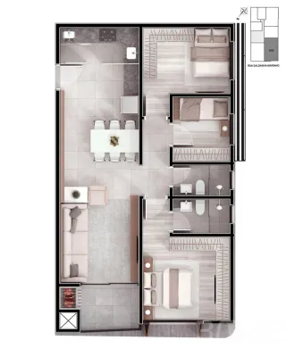 Apartamento com 3 dormitórios, foto 2