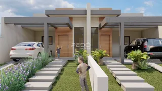 A fachada moderna de uma casa em Lajeado, Brasil.