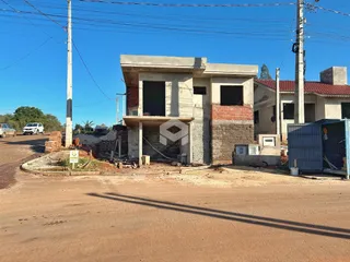 Fachada de uma residência em construção na Lajeado, Brasil.