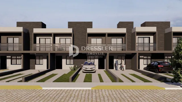 Fachada de um imóvel residencial moderno em Lajeado, Brasil.