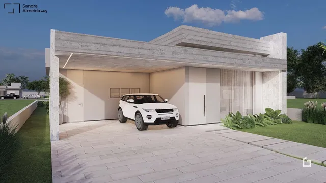 Fachada moderna de uma residência em Lajeado.