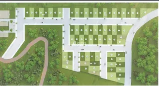 Vista aérea do terreno residencial em Lajeado, Brasil, mostrando o layout externo.