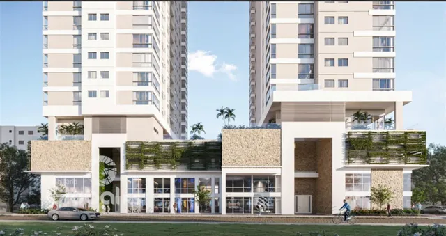 A fachada moderna de um edifício residencial em Lajeado, Brasil.
