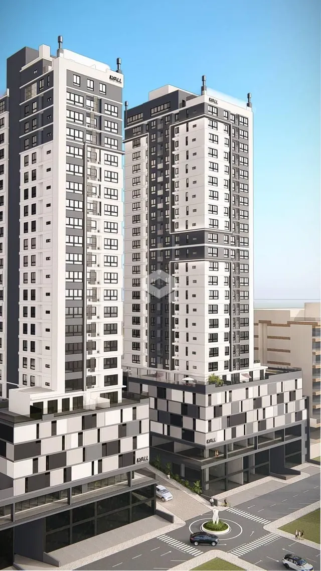 Vista externa de um complexo residencial moderno em Lajeado.