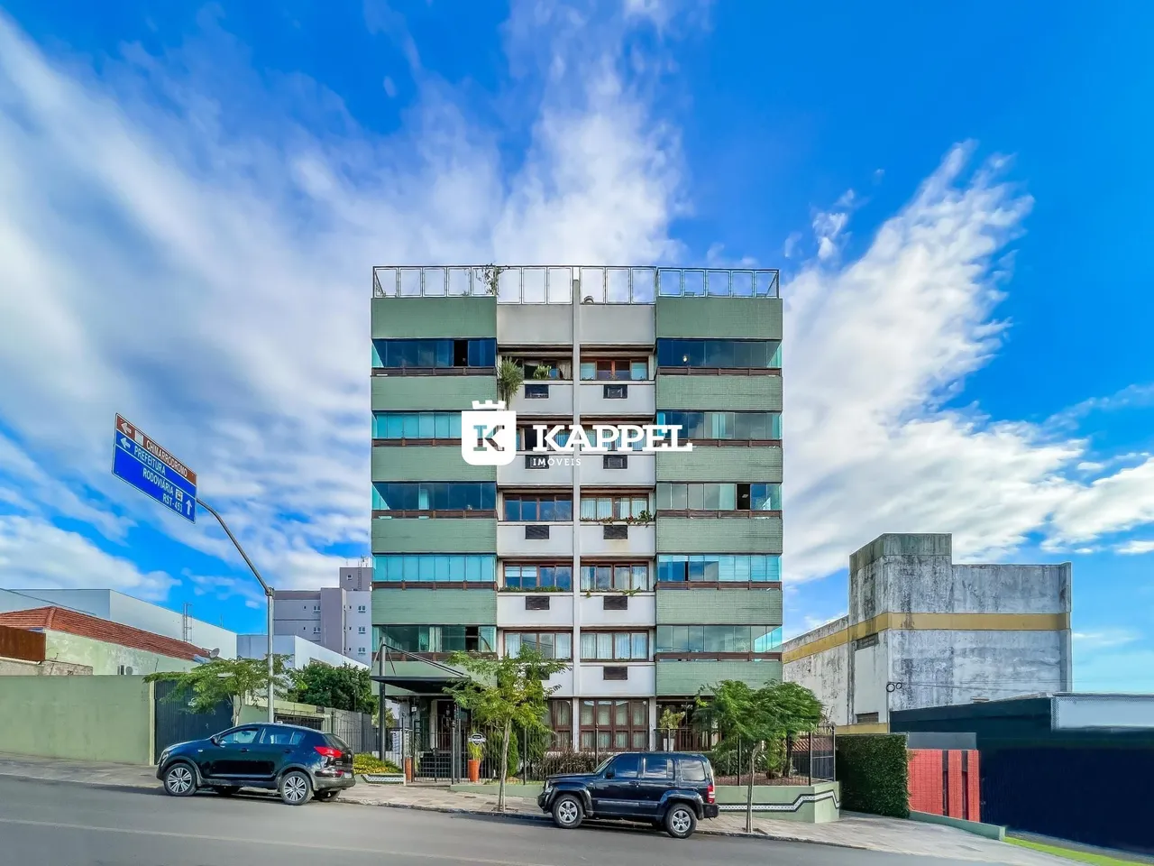 Fachada de um prédio residencial em Lajeado, Brasil.
