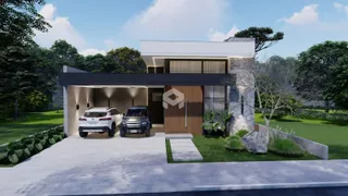Fachada moderna de uma residência em Lajeado, Brasil, com jardim e entrada pavimentada.