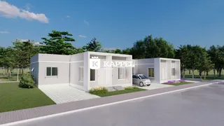 Fachada de uma residência moderna com paisagismo em Lajeado, Brasil.