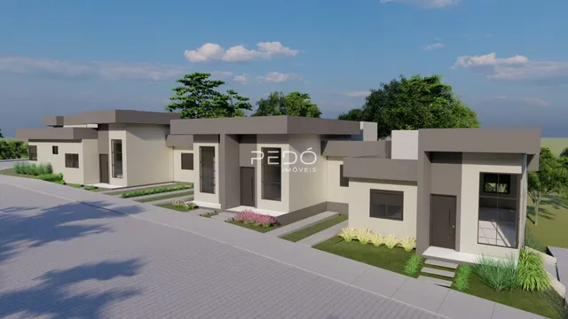Fachada de uma residência moderna em Lajeado, Brasil.
