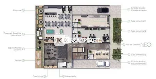 Planta baixa de um imóvel mostrando a disposição dos cômodos.