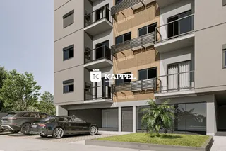 Fachada moderna de um prédio residencial em Lajeado, Brasil.