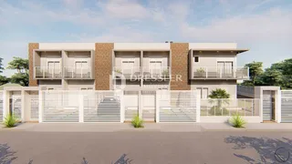 Fachada de uma residência moderna com varandas em Lajeado, Brasil.