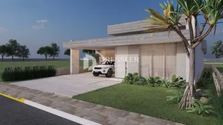 Fachada moderna de uma residência em Lajeado, Brasil, com área de garagem coberta.