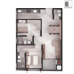 Apartamento com 2 dormitórios, foto 3