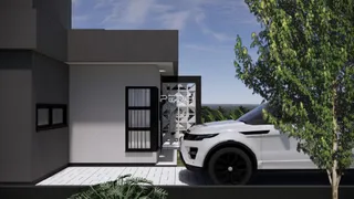Fachada moderna de uma residência em Lajeado, Brasil.
