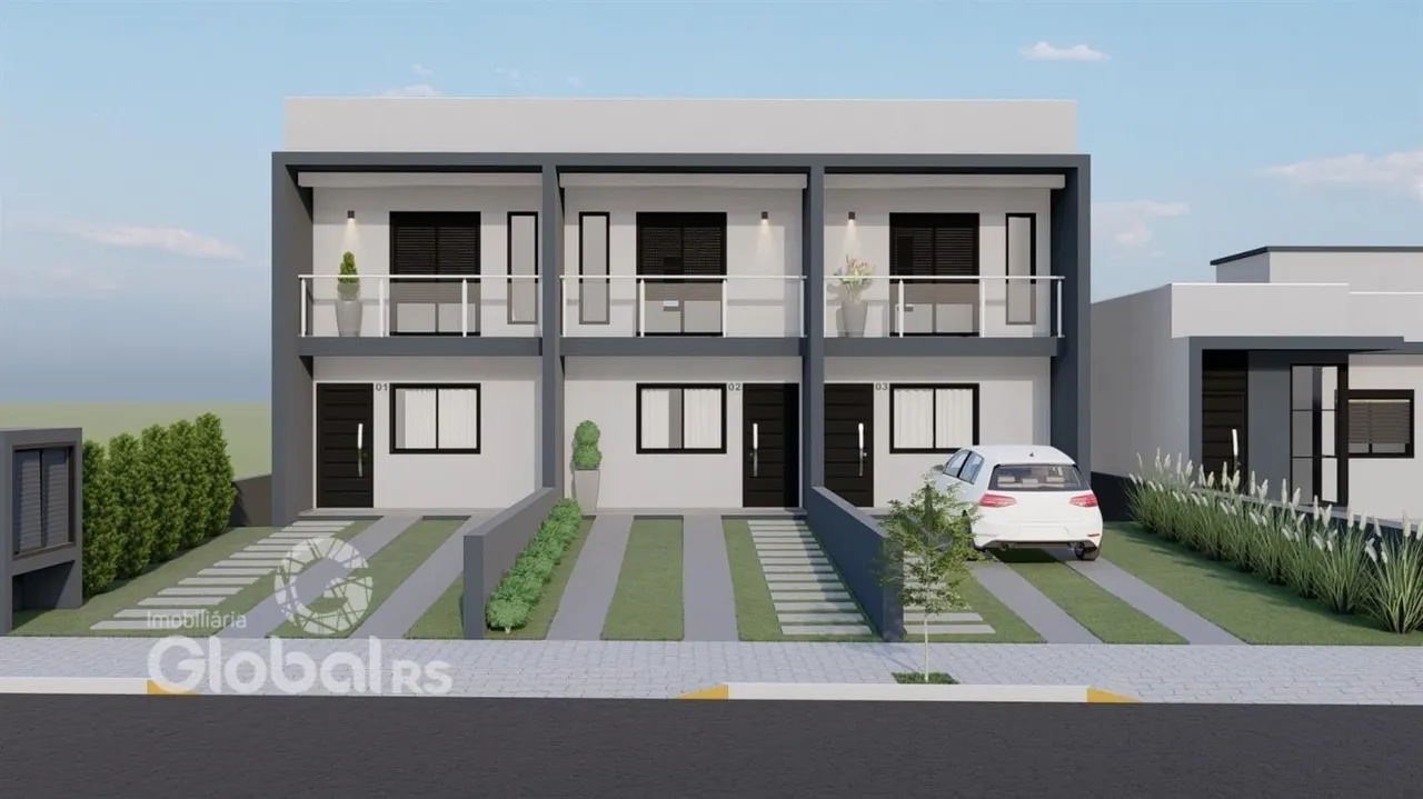 Fachada moderna de uma residência em Lajeado, Brasil.