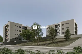 Vista externa de um complexo de apartamentos modernos em Lajeado, Brasil.