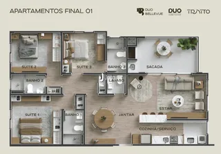 Apartamento com 3 dormitórios, foto 5