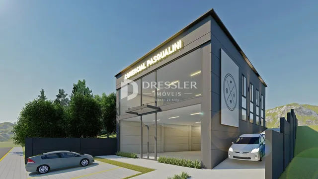 Fachada de um prédio comercial em Lajeado, Brasil.