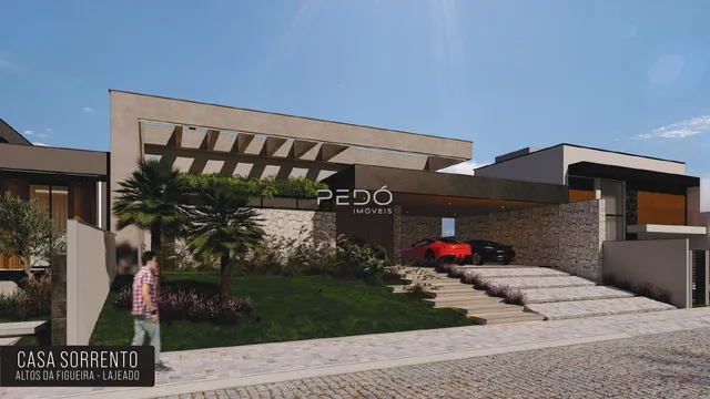Renderização da fachada de uma casa em Lajeado, Brasil.