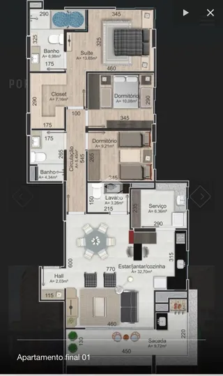 Apartamento com 3 dormitórios, foto 17