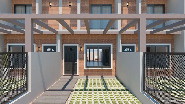 Fachada de um prédio residencial em Lajeado, Brasil, mostrando a entrada e a área externa.