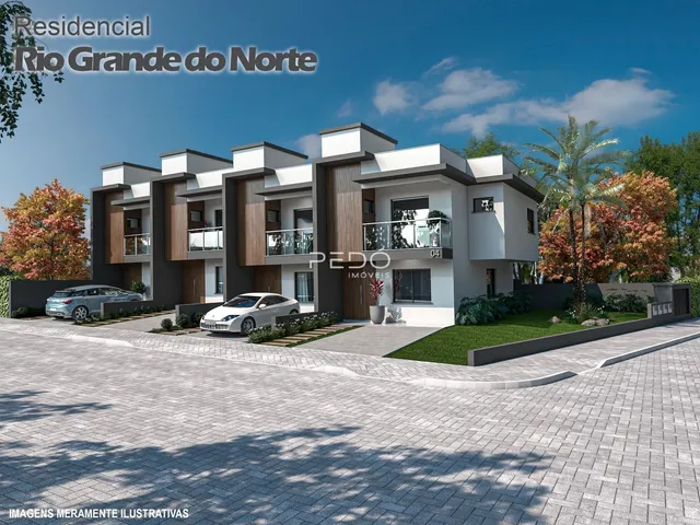 Fachada de um imóvel residencial moderno em Lajeado, Rio Grande do Norte.