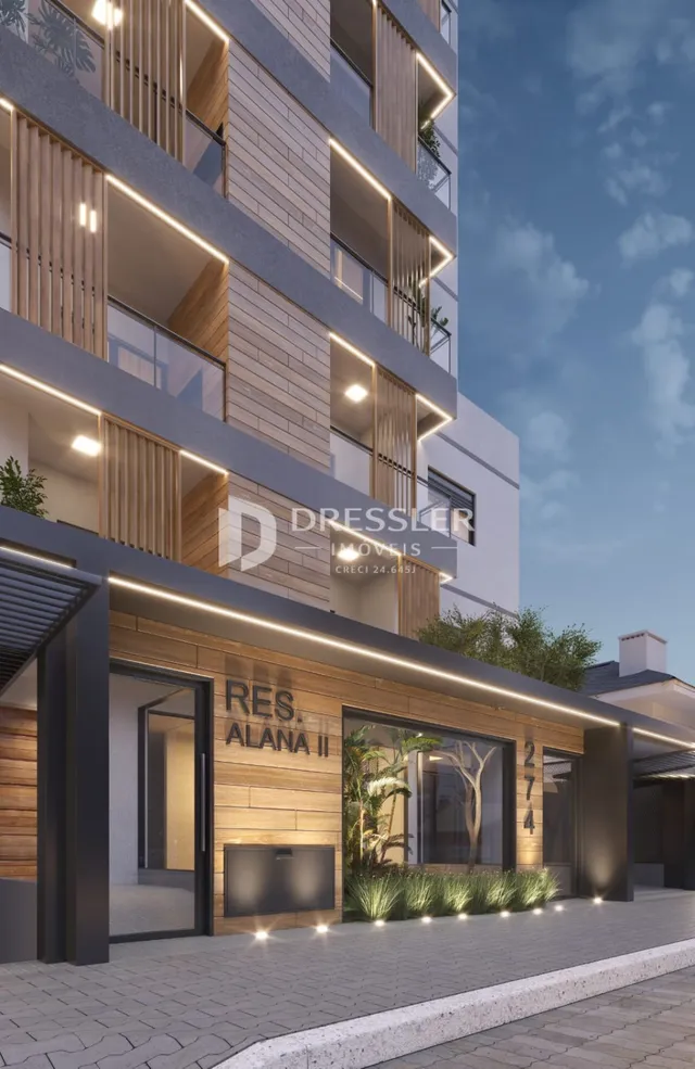 Fachada moderna de um edifício residencial em Lajeado, Brasil.