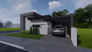 A fachada de uma residência moderna em Lajeado, Brasil.