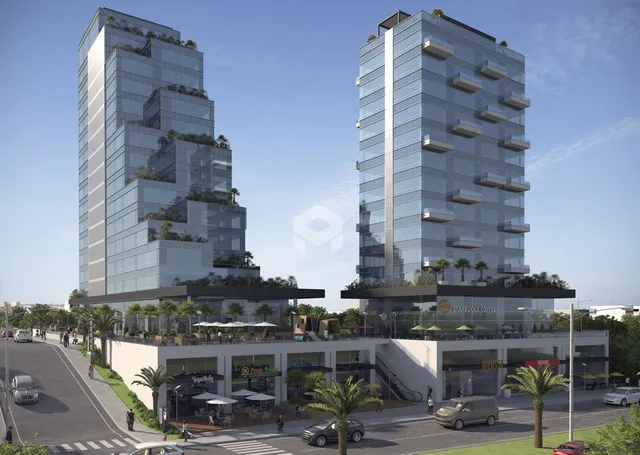 Fachada moderna de um complexo residencial em Lajeado, Brasil.
