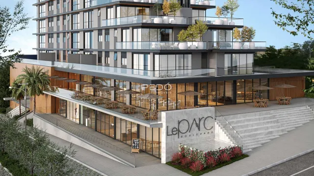 Fachada moderna de um edifício residencial em Lajeado.