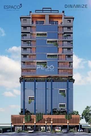 Fachada moderna de um prédio residencial em Lajeado, Brasil.