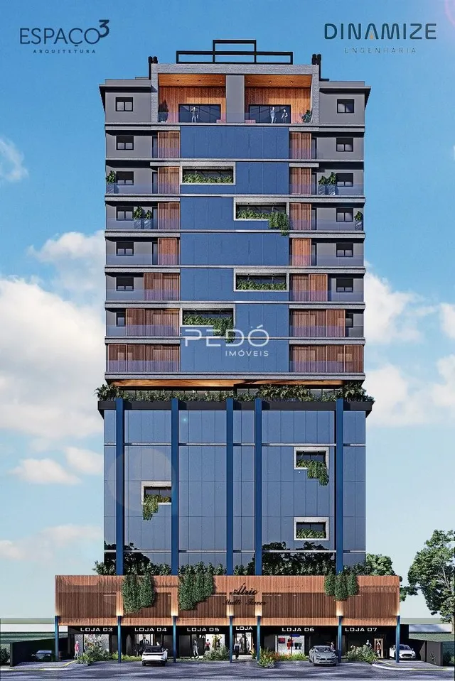 Fachada moderna de um prédio residencial em Lajeado, Brasil.