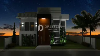 Fachada de uma casa moderna em Lajeado, Brasil.
