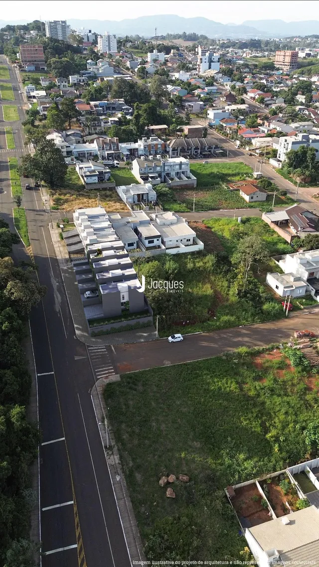 Vista aérea de uma área residencial em Lajeado, Brasil.