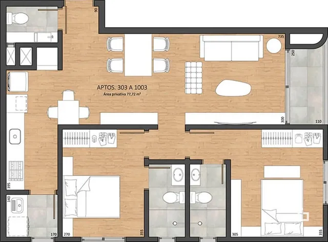 Apartamento com 2 dormitórios, foto 4