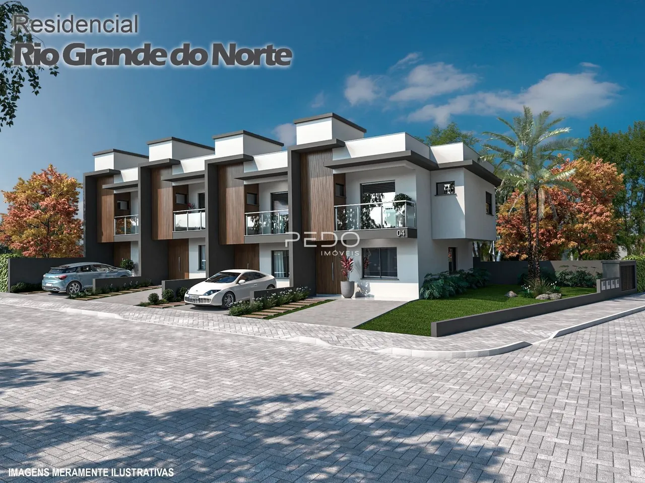 Fachada de um imóvel residencial moderno em Lajeado, Rio Grande do Norte.