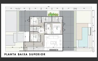 Planta baixa superior de uma residência em Lajeado.